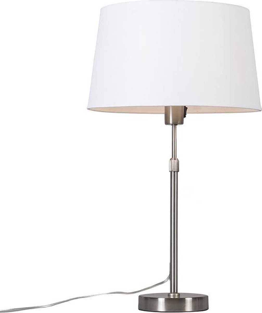 QAZQA Parte Tafellamp - H 700 mm - Staal - Grijs