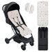 Interbaby Universeel zitkussen voor kinderwagen, voor de zomer, safari-beige, ademend en comfortabel, kinderwagenbekleding, 100% katoen, 84 x 34 cm, veiligheidsgordels