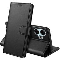 Phonillico® Case voor Xiaomi Redmi 13 - Zwarte portemonnee met magnetische klep en kaartopslag