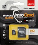 Imro - Carte Micro SD 8 Go - Carte Mémoire Avec Adaptateur - SDHC