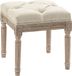 HOMCOM Voetenbank Stof met linnenlook 40 x 40 x 43 cm Beige