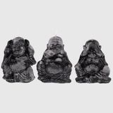 La Briantina Set decoratieve kaarsen in de vorm van een Tibetaanse bonzo - bloemengeur - hoogte 13 cm - 3 stuks