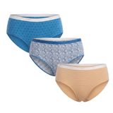 DIM Boxershorts voor dames, katoen, kleuren en motieven, 3 stuks, Set evasion marine, M