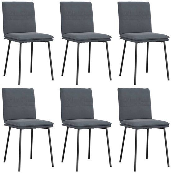 vidaXL Eetkamerstoelen 6 st fluweel donkergrijs