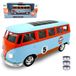 JAMARA 402602 Volkswagen T1 Diecast 1:30 incl. knoopcellen, modelauto speelgoed, kinderauto, model miniatuurvoertuigen, cadeau voor kinderen, deuren handmatig openen/sluiten, licht