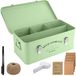 Boîte de rangement de graines avec 4 compartiments, dotée d'un verrou de sécurité, couleur : vert