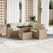 Maison Exclusive - Ensemble de meubles de jardin 6 pièces avec canapé et coussins, beige, en polyrotin