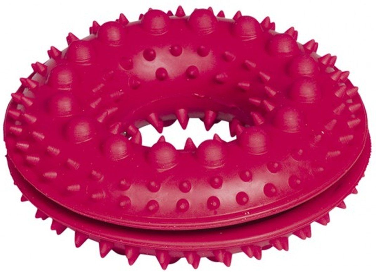 Nobby - Hond - Speelgoed - Ring met spikes - met plek voor snoepjes - Rubber - 10.5 cm