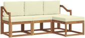 vidaXL - Salon de jardin - 4 places - Naturel et crème - Acacia bois