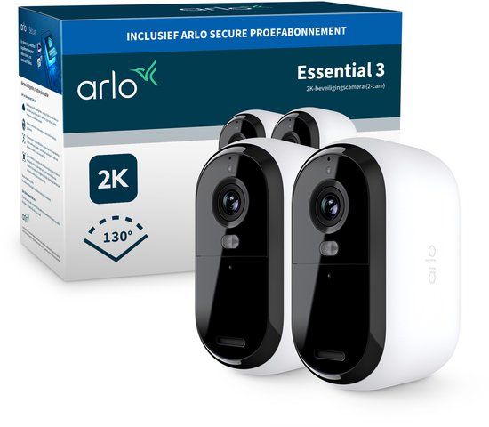 Arlo Essential3 2K beveiligingscamera - 2 IP-Camera's