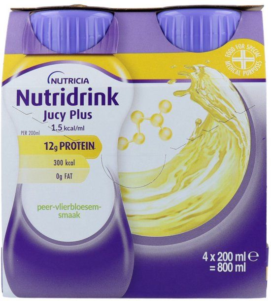 Nutridrink Jucy Plus Peer-Vlierbloesem 800ML