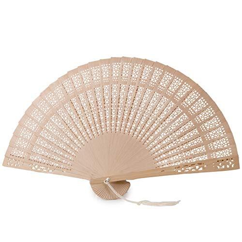 Mopec W801 Fan Die-Cut Natural Wood, met kwast, 23 cm, 6 stuks, meerkleurig,