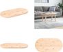vidaXL Tafelblad 80x40x2,5 cm massief grenenhout ovaal
