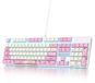 SOLIDEE Clavier mécanique pleine taille filaire, disposition US, 104 touches, rétroéclairage RVB, clavier de jeu avec pavé numérique, NKRO
