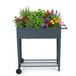 Merkloos / Sans marque Relaxdays Moestuinbak - op 2 wielen - poten - 80 x 85 x 50 cm - antraciet