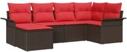 vidaXL Tuinbank - Set - 4 zitplekken - Bruin - Polyrattan