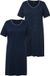 Ulla Popken - Dames - Bigshirts set van 2 ronde hals/V-hals korte mouw - Nachtblauw - Maat 58+