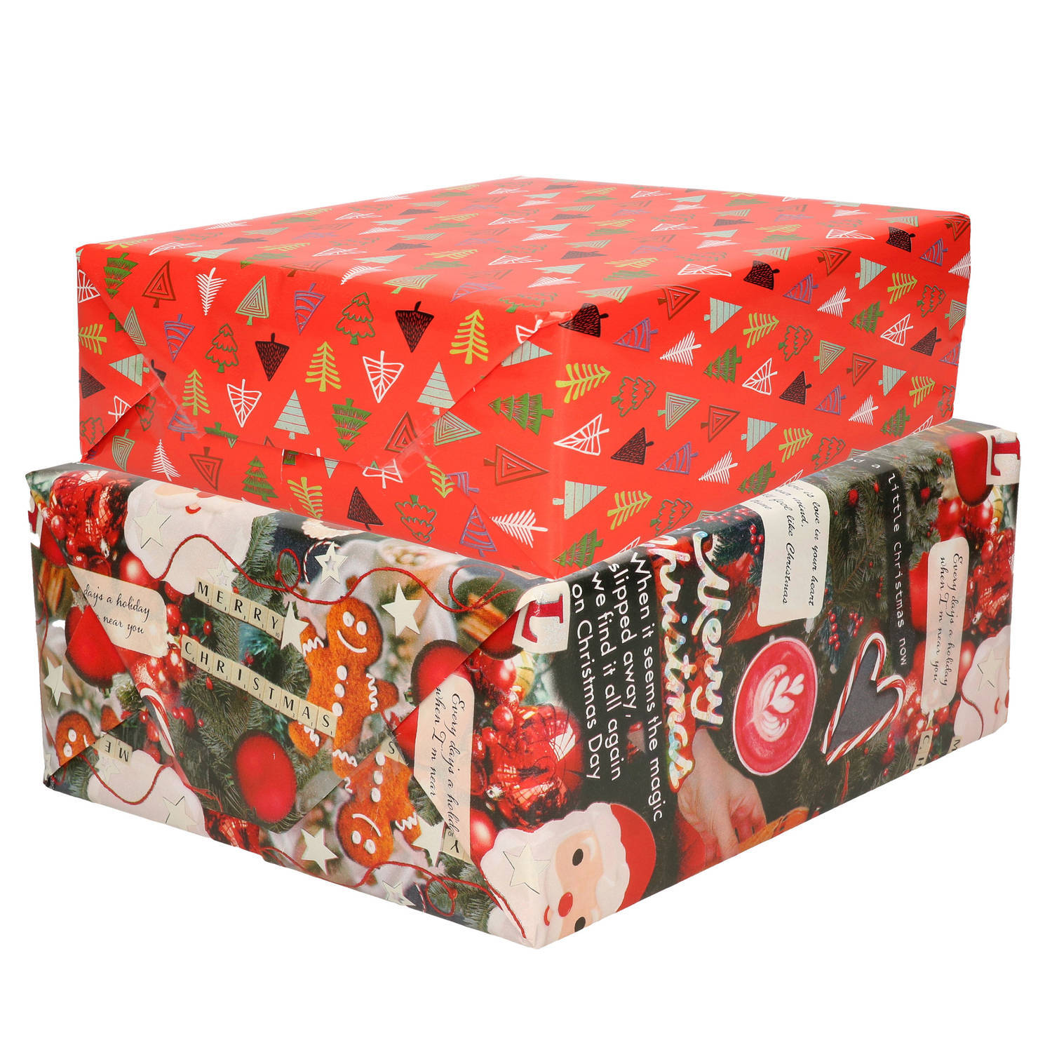 Bellatio Decorations 6x Rollen Kerst inpakpapier/cadeaupapier mixprint 250 x 70 cm