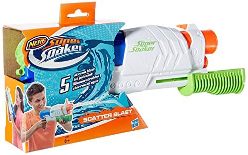 NERF A5832EU4 Super Soaker Scatter Blast, Waterpistool, Geschikt voor Kinderen vanaf 6 Jaar, Meerkleurig, 7 x 39.1 x 21.9 cm