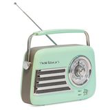 Madison FREESOUND-VR40GR Vintage Radio 30W op Batterij - Bluetooth, FM, USB, AUX, Subwoofer - Lichtgroen