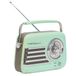 Madison FREESOUND-VR40GR Vintage Radio 30W op Batterij - Bluetooth, FM, USB, AUX, Subwoofer - Lichtgroen