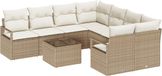 vidaXL Bankstel 9-delig Beige en Crème