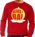 Bellatio Decorations Shoppartners Bv Foute kersttrui kerstbal geel op rode sweater voor heren - kersttruien XXL
