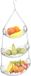 Excellent Houseware Hangende Fruitmandjes - IJzer - Zilver - 72 cm