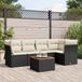 Maison Exclusive - Ensemble de jardin d'extérieur, 6 pièces, avec coussins, noir, en polyrotin