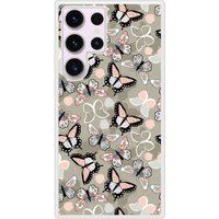 Samsung Beschermende siliconen case compatibel met Galaxy S23 Ultra Vintage Butterflies