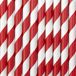 PartyDeco Drinkrietjes Gestreept - Papier - Rood/Wit - 10 Stuks