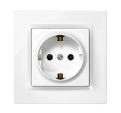 SIMON - Schuko-inbouwdoos, serie Simon 10, 250 V, 16 A, plat en dun wandstopcontact, eenvoudig te installeren, inclusief frame, deksel en mechanisme, vrouwelijk stopcontact, wit