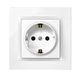 SIMON - Schuko-inbouwdoos, serie Simon 10, 250 V, 16 A, plat en dun wandstopcontact, eenvoudig te installeren, inclusief frame, deksel en mechanisme, vrouwelijk stopcontact, wit