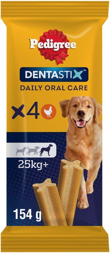Pedigree DentaStix Maxi Kip Gebitsverzorgende Snacks voor Volwassen Honden (2-8 jaar) - 12 Stuks