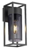 Xanlite Moderne rook zwarte bedrade wandlamp IP44