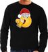 Bellatio Decorations Foute Kersttrui/sweater voor heren - bier - zwart - grappig - emoji XL