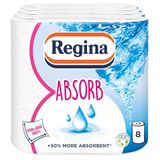 Regina XXL Absorberende keukenhanddoeken - 8 rollen per verpakking, super absorberende 2-laags keukendoeken, 75 vellen per rol, extra grote lakens, 50% meer absorberend dan vorige XXL-producten