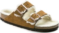 Birkenstock Arizona Lamsvel Suede Mink Smal Voetbed - Maat 44