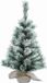 Everlands Mini kerstboom - met sneeuw - H35 cm - D24 cm - met jute zak - kunstboom