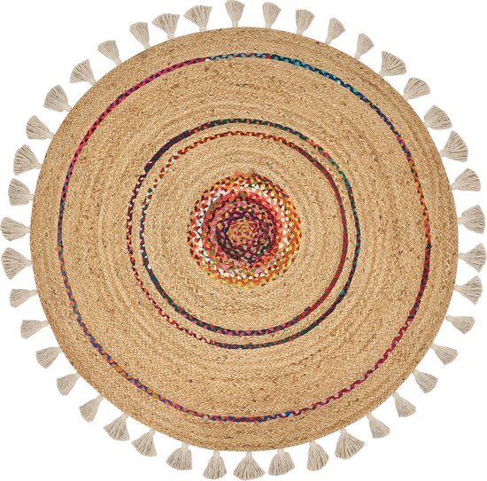 OBAKOY - Laagpolig vloerkleed - Beige - &#248; 140 cm - Jute