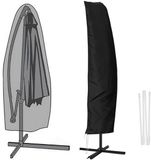 Merkloos Parasolhoes 265 cm met Stang – Waterdichte Beschermhoes met Rits voor Parasol Ø2-4 m, UV-bestendig Polyester