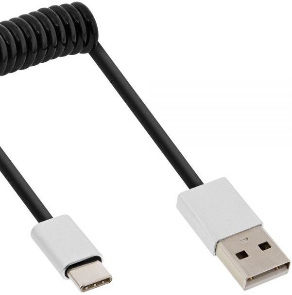 Inline 35872 USB-kabel - 2 m - Zwart, Aluminium
