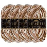 BambooMN JubileeYarn Chenille Garen - Kamgaren Polyester - 100g/Skein - Lemuria - 4 Strengen