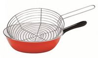 Baumalu Emaille Frituurpan met Korf - Ø 26cm - Rood