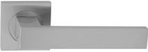 DOMINO QUBIK-QR M45 - Poignée de porte sur rosace ronde - Chrome satiné - Quincaillerie de porte en aluminium pour portes intérieures