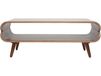TAKLA Table basse rectangulaire vintage bois foncé noyer L118 cm