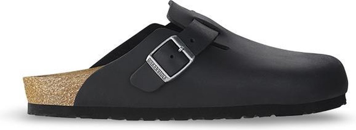 Birkenstock Boston Black narrow Fettleder Oiled Leather Heren Pantoffels - Zwart - Maat 46