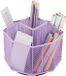 Goodivery Organisateur de bureau rotatif rond avec 5 compartiments - Violet