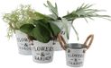 DK Design Plantenpot/bloempot emmer Jardin- zink - wit - D22 x H16 cm