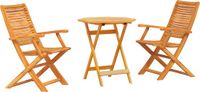 vidaXL Opvouwbare Bistroset 3-delig Bruin Massief Acacia Hout